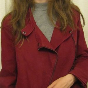 Banana Republic Burgundy Moto Jacket